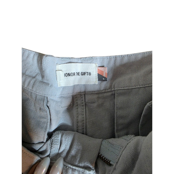 Honor The Gift Gray Wide Leg Cargo Pants Size 32 Utility Streetwear Embroidered - Picture 7 of 12